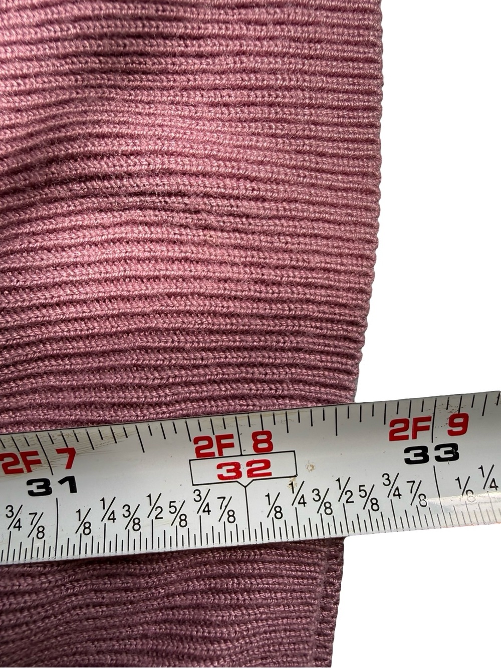 H&M Dusty Mauve Ribbed Scoop-Neck Sweater Dress Tunic Size XS Y2K Cottagecore - Picture 6 of 11